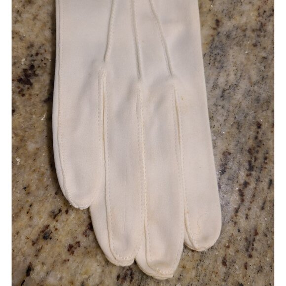 Vintage Womens Size M/L Off White Cotton Formal 11.5" Long Gloves Millan *stains - Picture 4 of 16